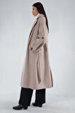 Taş Önden Düğmeli Oversize Örme Kaşe Kaban 0108081.50