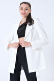 Ekru Zebra Astar Detaylı Krep Blazer Ceket 01051201.147