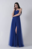 Saks Tek Omuz Yırtmaçlı Abiye 9705155.26