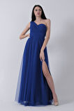Saks Tek Omuz Yırtmaçlı Abiye 9705155.26