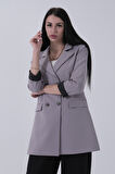 Gri Astarlı Düğme Kapamalı Blazer Ceket 0105123.06