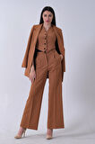 Camel Ceket-Yelek Pantolonlu 3'lü Takım Elbise 0106324.09