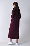 Mürdüm Bileği Lastikli Bisiklet Yaka Tesettür Elbise 31061510.21