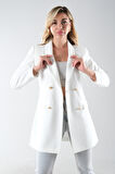 Ekru Astarlı Düğme Kapamalı Blazer Ceket 0105123.147