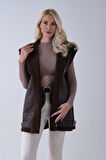 Kahve Biker Deri Yelek 31070181.05