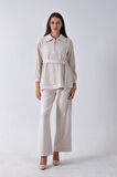 Taş Tunik Yaka Fermuar Kapamalı File Detaylı Pantolonlu Takım 4577283.50