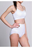 Yüksek Bel Seamless Pantolon Slip Korse Beyaz Yeni Sezon