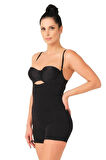 Seamless Gögsü Açık Paçalı Boy Korse 2058 Siyah