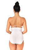 Seamless Yüksek Bel Slip Külot Korse 2008 Beyaz