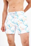 John Frank Requin Desenli Hızlı Kuruyan Mayo Short Erkek MAYO SHORT JFSSSW96 BEYAZ-MAVİ
