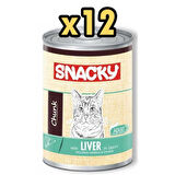 Snacky Chunk Ciğerli Yetişkin Kedi Konservesi 400 gr 12'li Paket