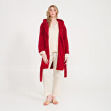 Welsoft Kapüşonlu Peluş Kadın Sabahlık