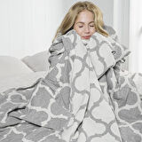Damask Design Çift Taraflı Jakarlı Keten Pamuk Dokuma Battal Boy(King Size) 240x260cm Antialejik Nefes Alabilen Dört Mevsim Pike Yatak Örtüsü