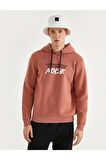 Erkek Pembe Baskılı Oversize Sweatshirt