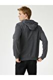Koton Baskili Kapsonlu Sweatshirt