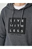 Koton Baskili Kapsonlu Sweatshirt