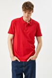 Erkek Sarı Polo Yaka T-Shirt Basic Kisa Kollu Pamuklu