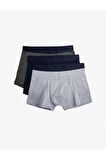 Erkek Lacivert Basic Boxer Seti 3'Lü