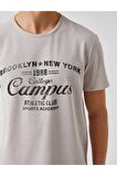 Slim Fit Kolej Baskılı Tişört