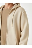 Kırçıllı Fermuarlı Kapşonlu Sweatshirt