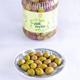 Ev Yapımı Geleneksel Yeşil Çizik Zeytin - 1 Kg. (Naturel Salamura Sadece Tuz ve Su İçerir)