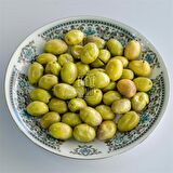 Ev Yapımı Geleneksel Nardane Mini Boy Yeşil Kırma Zeytin - 2 Kg. (Naturel Salamura Tuz ve Su İçerir)