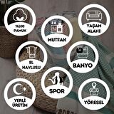 Geleneksel Havlu Pamuk Kumaş Kurulama Bezi Peşkir 1 Adet Hanımeli - Turuncu