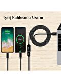 LivX Rope USB3.0 3A 5Gbps Hızlı Şarj ve Veri Aktarımı USB 3.0 Erkek Dişi Uzatma Kablosu Halat Örgülü 5 Metre