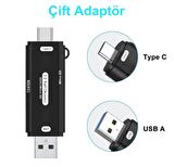LivX Micro Sd Kart Okuyucu Type C To Usb 3.0 Çevirici 5 Gbps Otg Hafıza Kartı Okuyucu Reader Rktsd