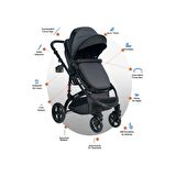 Joell KD-1712 Truva 3 Çift Yönlü Travel Sistem Bebek Arabası