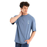 Kobe Erkek Mavi Günlük Stil T-Shirt 24YETL18B11-MVI