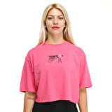 Aki Kadın Pembe Günlük Stil T-Shirt 24YKTL18B13-PMB