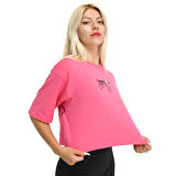 Aki Kadın Pembe Günlük Stil T-Shirt 24YKTL18B13-PMB