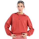 Burgos Kadın Turuncu Günlük Stil Sweatshirt 24KK012-KRMT