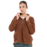 Sherpa Kadın Kahverengi Günlük Stil Polar 24KK018-KHVE