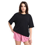 Sasebo Erkek Siyah Günlük Stil T-Shirt 25YE016-SYH