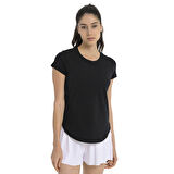 Sendai Kadın Siyah Günlük Stil T-Shirt 25YK013-SYH