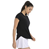 Sendai Kadın Siyah Günlük Stil T-Shirt 25YK013-SYH