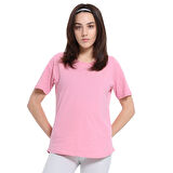 Mine Kadın Pembe Günlük Stil T-Shirt 25YK018-PMBE