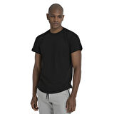 Iga Erkek Siyah Günlük Stil T-Shirt 25YE031-SYH