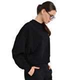 Fowler Kadın Siyah Günlük Stil Sweatshirt 25KK1038-SYH