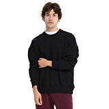 Ault Oversize Erkek Siyah Günlük Stil Sweatshirt 25KE1009-SYH