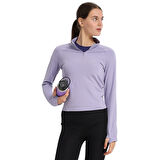 Dewey Half-Zip Kadın Mor Koşu T-Shirt 25KK1033-LIL