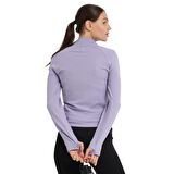 Dewey Half-Zip Kadın Mor Koşu T-Shirt 25KK1033-LIL