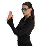 Dewey Half-Zip Kadın Siyah Koşu T-Shirt 25KK1033-SYH