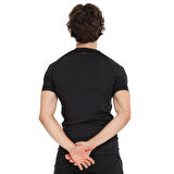 Yuma Slim Erkek Siyah Antrenman T-Shirt 25KE1026-SYH