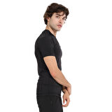 Yuma Slim Erkek Siyah Antrenman T-Shirt 25KE1026-SYH