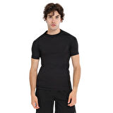 Yuma Slim Erkek Siyah Antrenman T-Shirt 25KE1026-SYH