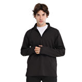 Boone Half-Zip Erkek Siyah Koşu T-Shirt 25KE1015-SYH