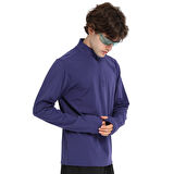 Boone Half-Zip Erkek Mavi Koşu T-Shirt 25KE1015-MVI